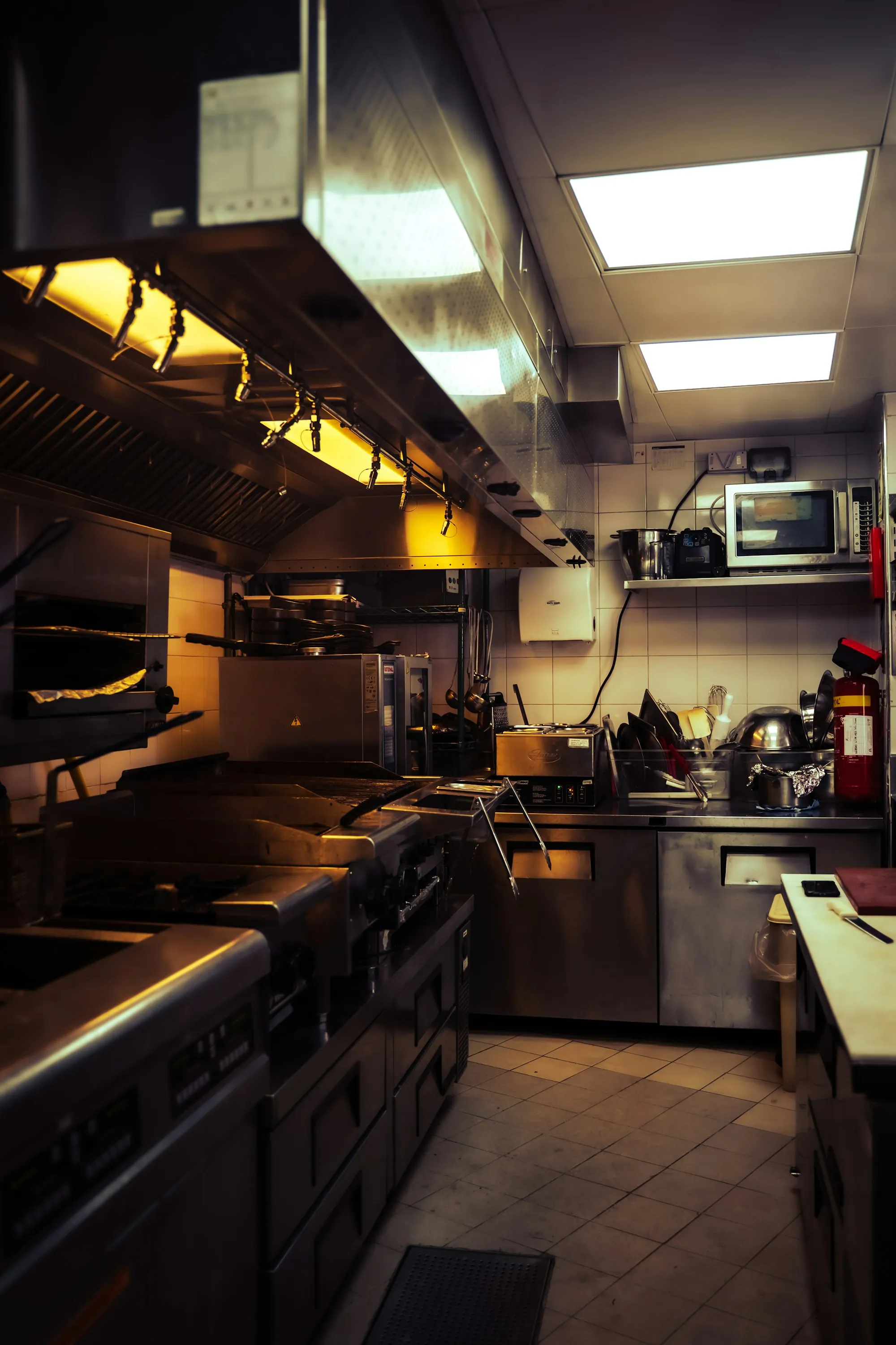 A commercial kitchen fitted out in stainless steel