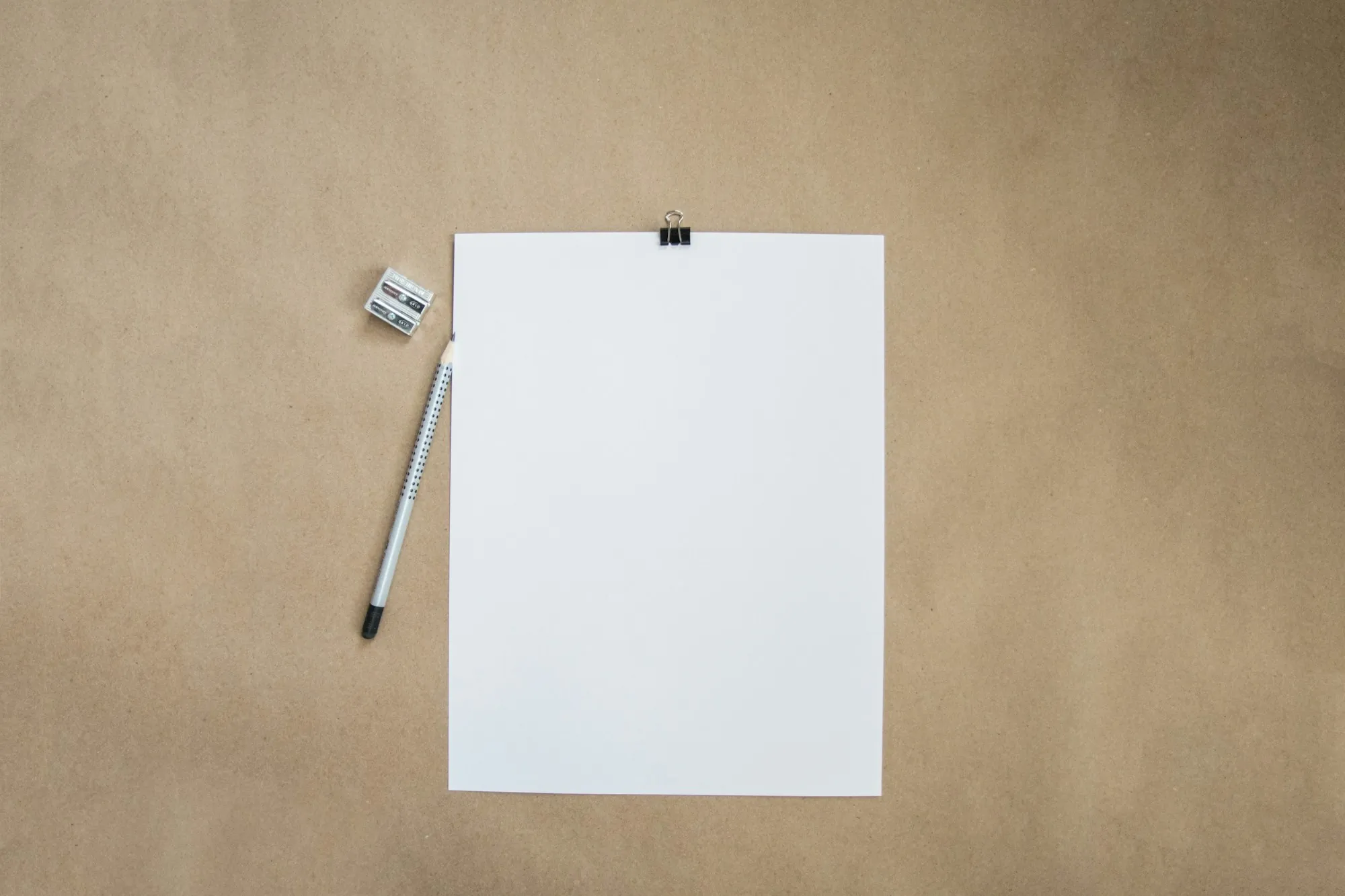 A sheet of plain white paper